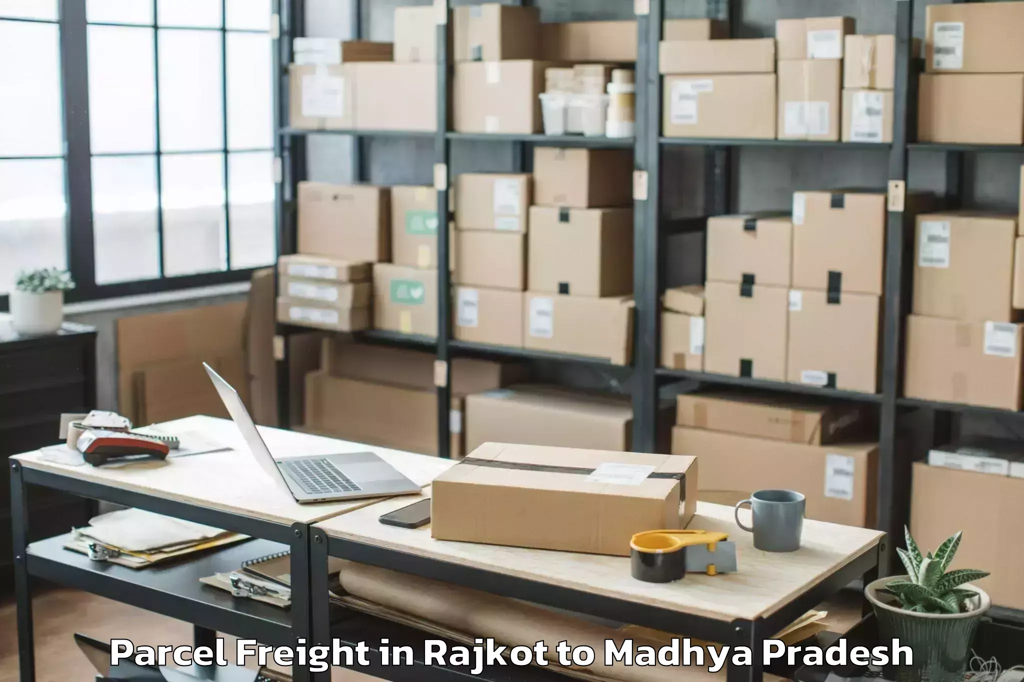 Top Rajkot to Sheopur Parcel Freight Available